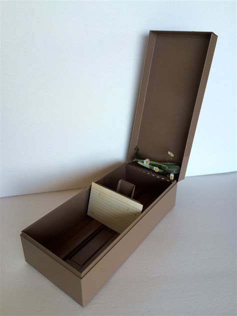 metal file card box|metal 3x5 index card holder.